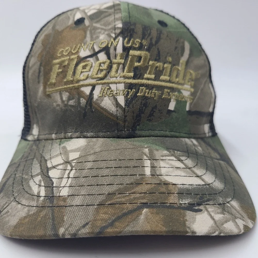 FleetPride Hat Adjustable Trucker Mesh Camo Black Firestone Trucks Parts Men‎
